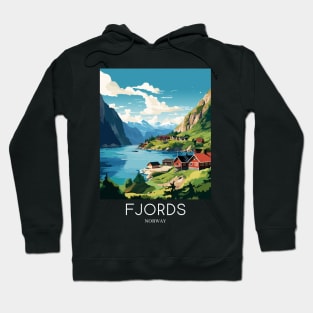 A Pop Art Travel Print of the Fjords - Norway Hoodie